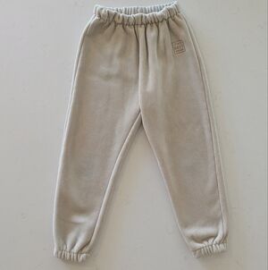 Zara Kids Ribbed Joggers in Light Beige